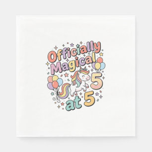 Unicorn Officially Magical at 5 Whimsical White Ba Napkin