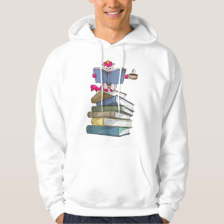 Unicorn on Books Drinking Coffee Unicor Hoodie