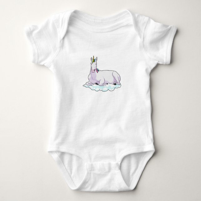 Unicorn on Cloud Baby Bodysuit (Front)