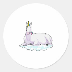 Unicorn on Cloud Classic Round Sticker
