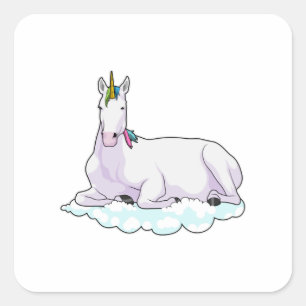 Unicorn on Cloud Square Sticker