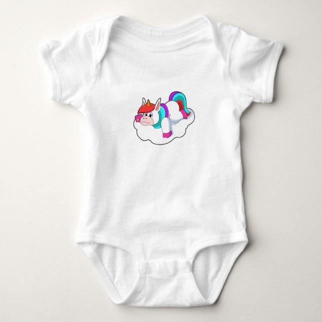 Unicorn on Clouds Baby Bodysuit (Front)