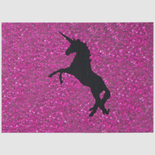 unicorn on pink glitter tissue paper