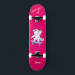 Unicorn on skateboard for kids<br><div class="desc">Unicorn on skateboard with personalised captions Unicorn Personalised Skateboard CLICK on PERSONALIZE TEMPLATE OPTION AND ENTER the NAME. you can also custom other captions. Cool skateboard designed with vivid colours and for the background and a funky unicorn riding a skateboard. This Skateboard makes a great gift idea for a unicorn...</div>