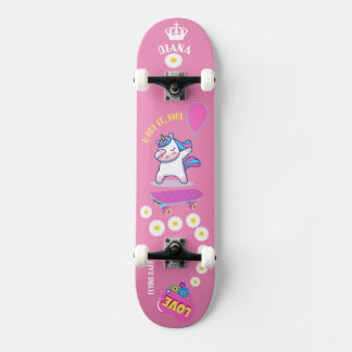 Unicorn on skateboard with personalised captions