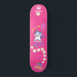 Unicorn on skateboard with personalised captions<br><div class="desc">Unicorn on skateboard with personalised captions Unicorn Personalized Skateboard CLICK on PERSONALIZE TEMPLATE OPTION AND ENTER the NAME. you can also custom other captions. Cool skateboard designed with vivid colours and for the background and a funky unicorn riding a skateboard. This Skateboard makes a great gift idea for a unicorn...</div>