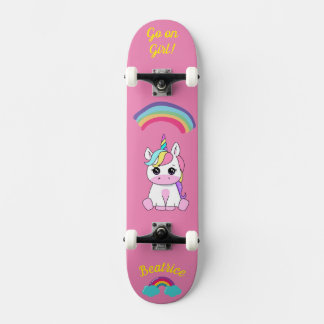 Unicorn on skateboard with personalised captions