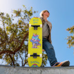 Unicorn on skateboard with personalised captions<br><div class="desc">Unicorn on skateboard with personalised captions Unicorn Personalised Skateboard CLICK on PERSONALIZE TEMPLATE OPTION AND ENTER the NAME. you can also custom other caption. Cool skateboard designed with vivid colours and for the background and a funky unicorn riding a skateboard. This Skateboard makes a great gift idea for a unicorn...</div>
