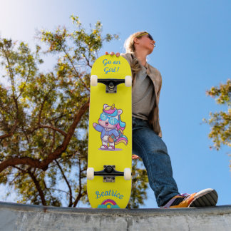 Unicorn on skateboard with personalised captions