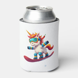 Unicorn on Snowboard - Funny Ski and Wintersports  Can Cooler