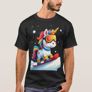 Unicorn on Snowboard - Funny Ski and Wintersports T-Shirt