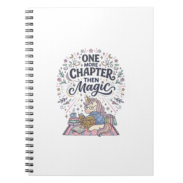 Unicorn One More Chapter Then Magic Print Ready Ma Notebook (Front)
