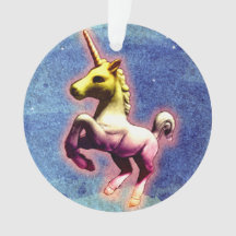 Unicorn Ornament - Circle Ribbon (Galaxy Shimmer)