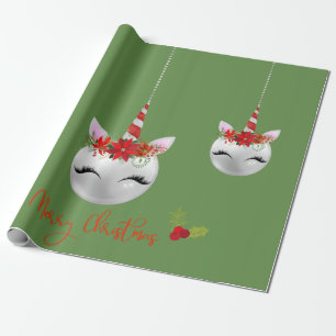 Unicorn Ornament Pretty Holiday Christmas Wrapping Paper