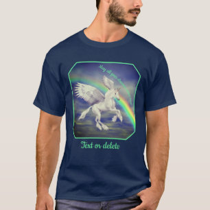 Unicorn Over Rainbow Dreams Inspirational T-Shirt