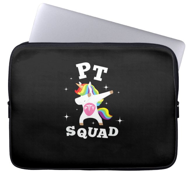 Unicorn Paediatrics Rainbow PT Squad Shirt Physica Laptop Sleeve (Front)