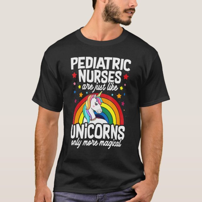 Unicorn Paediatrics RN Nursing Oncology Peds Nurse T-Shirt (Front)