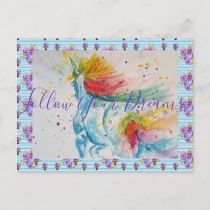 Unicorn Painting Follow Your Dreams PostCard