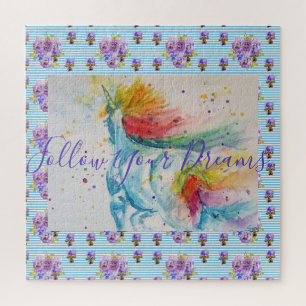 Unicorn Painting Follow Your Dreams Watercolour Jigsaw Puzzle