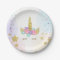 Unicorn Paper Plates Pink Gold Magical Birthday
