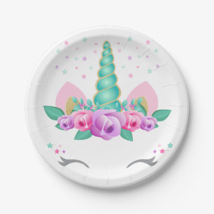 Unicorn Paper Plates, Unicorn Party Plates