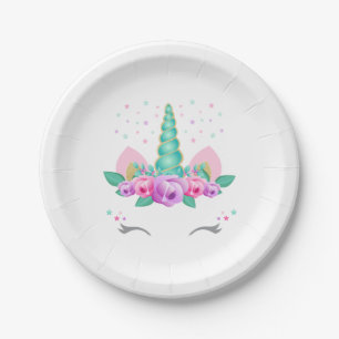 Unicorn Paper Plates, Unicorn Party Plates