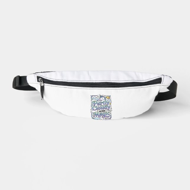 Unicorn Partly Cloudy with Magic Commercial Vector Bum Bags (Front)