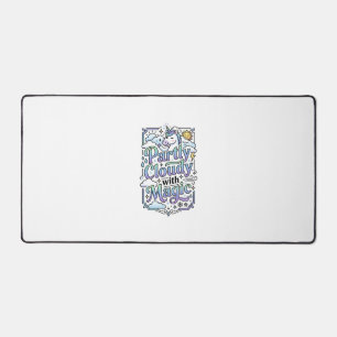 Unicorn Partly Cloudy with Magic Commercial Vector Desk Mat