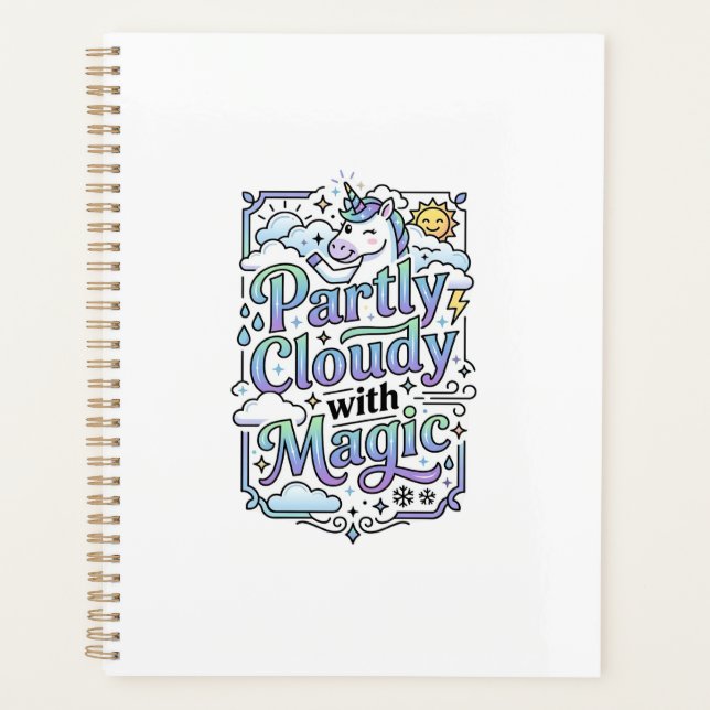 Unicorn Partly Cloudy with Magic Commercial Vector Planner (Front)