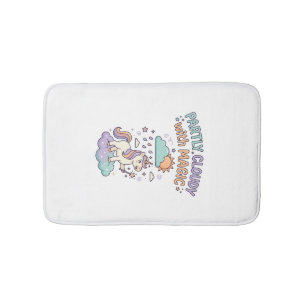 Unicorn Partly Cloudy with Magic Trendy T-Shirt De Bath Mat