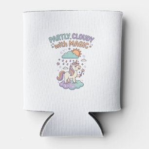 Unicorn Partly Cloudy with Magic Trendy T-Shirt De Can Cooler