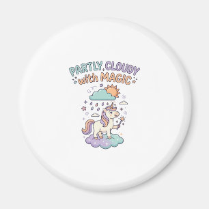 Unicorn Partly Cloudy with Magic Trendy T-Shirt De Magnet
