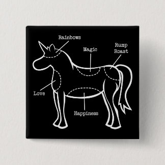 Unicorn Parts 15 Cm Square Badge