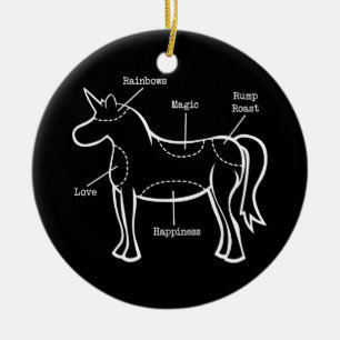 Unicorn Parts Ceramic Tree Decoration