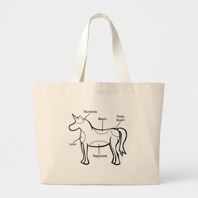 Unicorn Parts Large Tote Bag (Front)