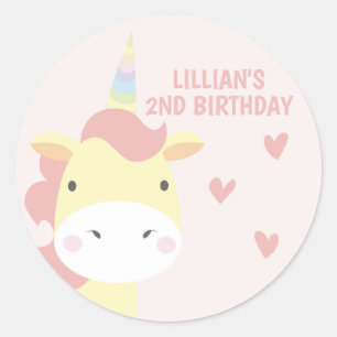 Unicorn Party Classic Round Sticker