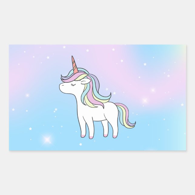 Unicorn Party Collection! Rectangular Sticker (Front)