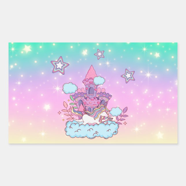 Unicorn Party Collection! Rectangular Sticker (Front)