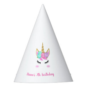 Unicorn party custom name party hat