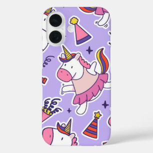 Unicorn Party Cute Kawaii Music iPhone 16 Case