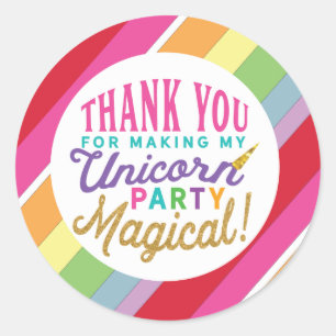 Unicorn Party Favour Bag Label Custom