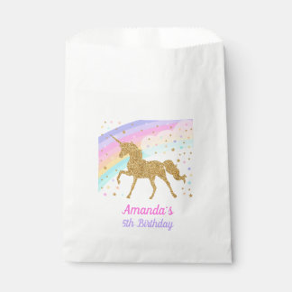 Unicorn Party Favour Bag, Pink & Gold Bags