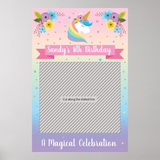 Unicorn Party Frame Prop For Photo Booth Poster