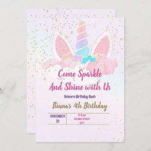 Unicorn party invitation