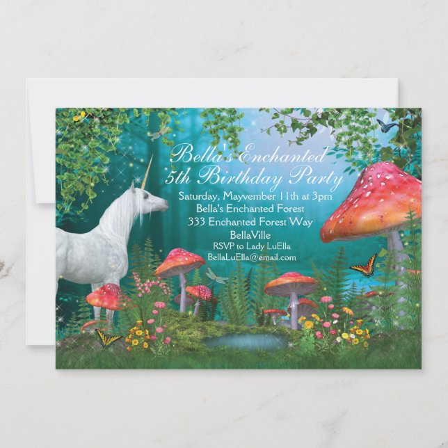 Unicorn Party Invitations (Front)