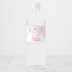 Unicorn party label, Unicorn Water Bottle Label