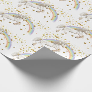 Unicorn Party Rainbow Glitter Wrapping Paper