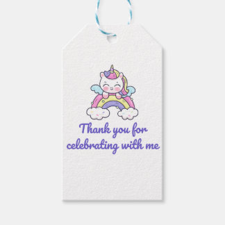 Unicorn Party Round Sticker Gift Tags