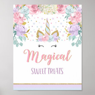 Unicorn Party Table Sign Magical Unicorn Poster