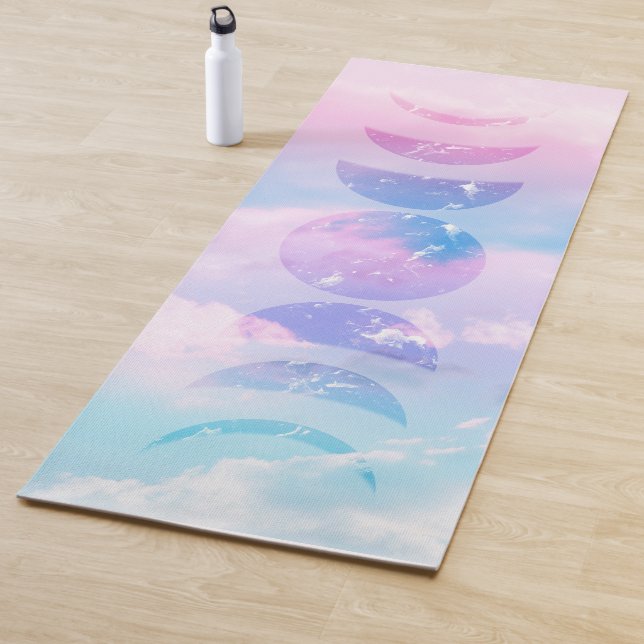 Unicorn Pastel Clouds Moon Phases #1 Yoga Mat (In Situ)